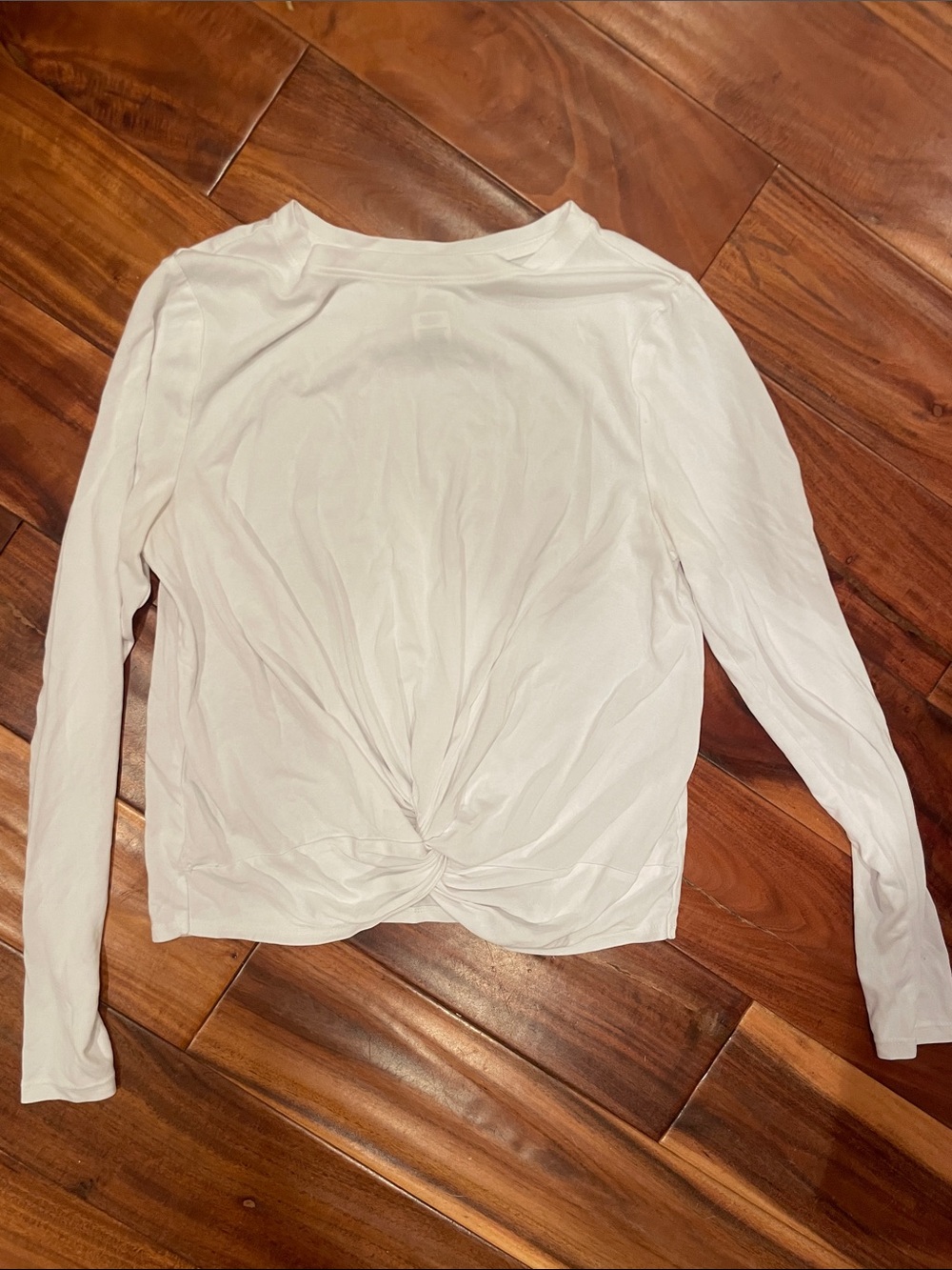 JoyLab White Long-Sleeve Twist Front Top